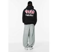 Pull&Bear - STWD - Felpa nera con cappuccio e grafica di fragole-Nero S