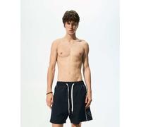 Pull&Bear - STWD - Pantaloncini da surf neri con righe laterali-Nero L