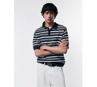 Pull&Bear - Stwd - Polo in maglia a righe blu navy L
