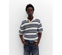Pull&Bear - Stwd - Polo in maglia bianco sporco a righe M