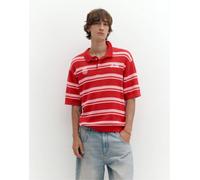 Pull&Bear - Stwd - Polo in maglia rosso a righe L