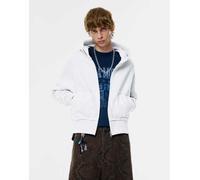 Pull&Bear - STWD Studio - Felpa grigio mélange con cappuccio e zip L