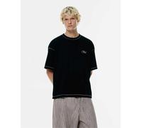 Pull&Bear - STWD Studio - T-shirt nera con cuciture a contrasto-Nero XL