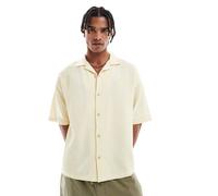 Pull&Bear - STWD - T-shirt a maniche corte testurizzata a nido d'ape giallo burro L