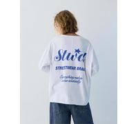 Pull&Bear - STWD - T-shirt blu con cuciture in rilievo M