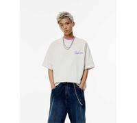 Pull&Bear - STWD - T-shirt grigio perla con stampa "Street School" XS