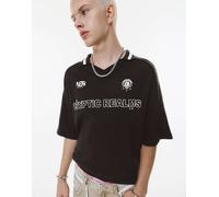 Pull&Bear - STWD - T-shirt nera con scritta stile calcio-Nero L