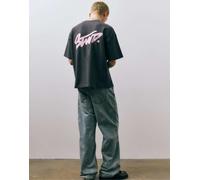 Pull&Bear - STWD - T-shirt squadrata grigia con logo-Grigio 2XL