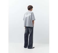 Pull&Bear - STWD - T-shirt squadrata grigio blu con logo L