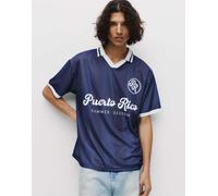Pull&Bear - STWD - T-shirt stile football marrone-Multicolore XL