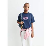 Pull&Bear - T-shirt a maniche corte blu con stampa di telefono L