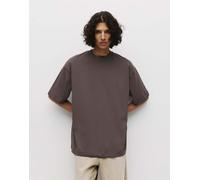 Pull&Bear - T-shirt a maniche corte color cioccolato super ampia-Marrone M