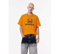 Pull&Bear - T-shirt arancione con stampa "Honda" M