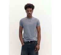 Pull&Bear - T-shirt attillata basic blu XL