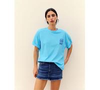 Pull&Bear - T-shirt azzurra con grafica di taco-Blu M