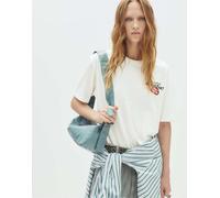 Pull&Bear - T-shirt bianca con grafica "Breakfast"-Bianco XL