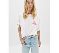 Pull&Bear - T-shirt bianca con stampa Rio de Janeiro-Bianco S