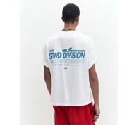 Pull&Bear - T-shirt bianca con stampa "STWD Division"-Bianco S
