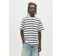 Pull&Bear - T-shirt bianco sporco a righe con stampa “Do Not Disturb” M
