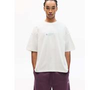 Pull&Bear - T-shirt bianco sporco con ricamo a contrasto L