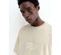 Pull&Bear - T-shirt color sabbia con scritta Electrical Impulse-Neutro L