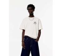 Pull&Bear - T-shirt color sabbia con stampa "Paris"-Neutro M