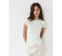 Pull&Bear - T-shirt écru pallido con bottoni-Neutro XL