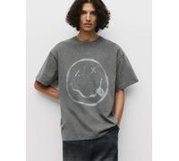 Pull&Bear - T-shirt grigia con stampa dei Nirvana-Grigio XS