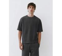 Pull&Bear - T-shirt grigia testurizzata vestibilità comoda-Grigio L