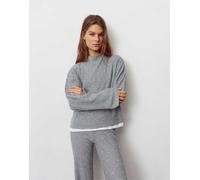 Pull&Bear - T-shirt in maglia morbida grigia-Grigio S