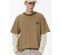 Pull&Bear - T-shirt marrone double-face a righe XL