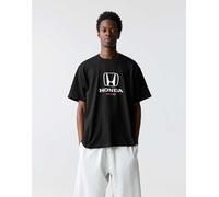 Pull&Bear - T-shirt nera a maniche corte con grafica "Honda"-Nero S