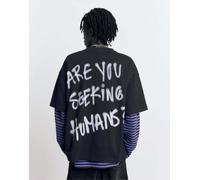 Pull&Bear - T-shirt nera con stampa STWD-Nero XS