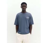 Pull&Bear T-shirt pesante a maniche corte con stampa blu L