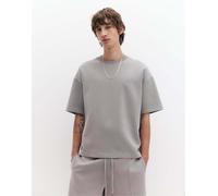 Pull&Bear - T-shirt pesante a maniche corte in tessuto interlock grigio mélange M