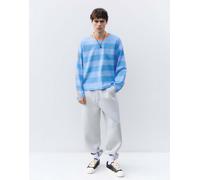 Pull&Bear T-shirt squadrata a righe blu intenso L