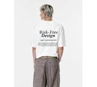 Pull&Bear - T-Shirt squadrata bianco sporco con stampa 1978 L