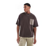 Pull&Bear Maglietta cappuccino / marrone scuro, Taglia L