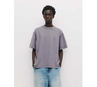 Pull&Bear - T-shirt squadrata morbida al tatto color gelso-Viola XS