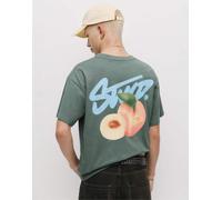 Pull&Bear - T-shirt verde con grafica con pesca M