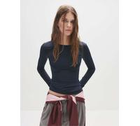Pull&Bear - Top a maniche lunghe in poliammide blu navy S