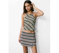 Pull&Bear - Top allacciato al collo a righe-Multicolore M