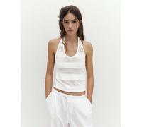 Pull&Bear - Top allacciato al collo trasparente beige-Neutro M
