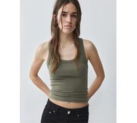 Pull&Bear - Top basic senza maniche kaki-Verde M