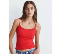 Pull&Bear - Top con spalline sottili regolabili rosso L