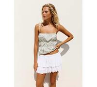 Pull&Bear - Top giallo a righe con spalline sottili raccolto XS