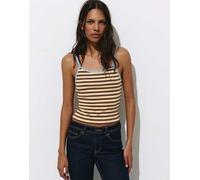 Pull&Bear - Top giallo a righe con spalline sottili XS
