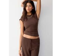 Pull&Bear - Top in crêpe marrone L