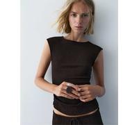 Pull&Bear - Top in crêpe marrone M