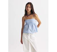 Pull&Bear - Top in popeline a righe blu M